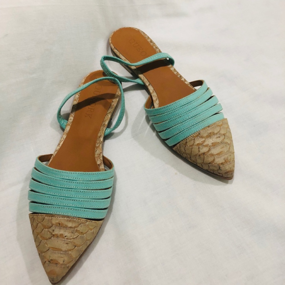 Queork Cork Flat Slip ons. Size 37. Sz 6.5